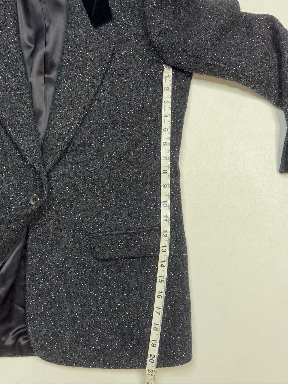 VTG Liz Claiborne Charcoal Tweed Lined Blazer Womens Size 10 - Picture 6 of 10